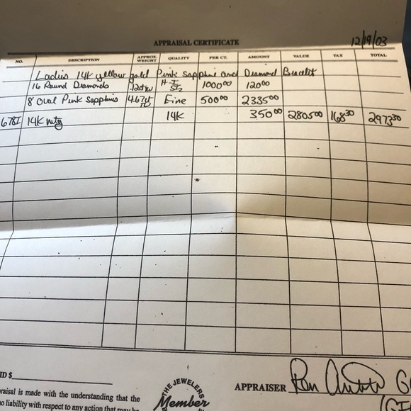 14k pink sapphire and diamond bracelet - Picture 7 of 8